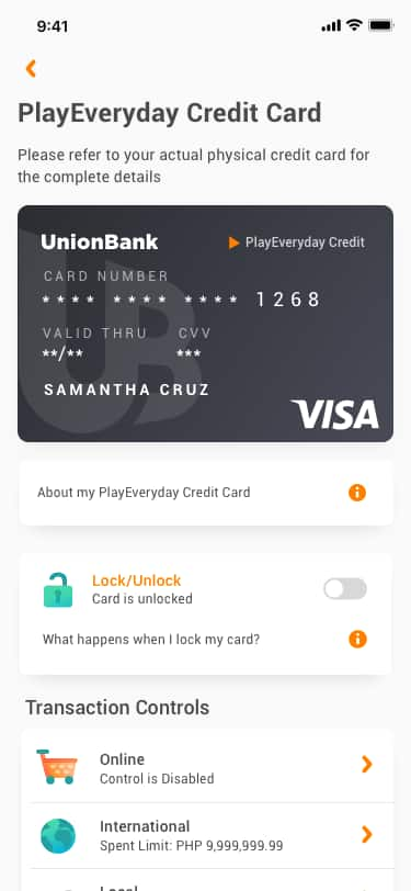 UnionBank Online | Manage Cards | UnionBank